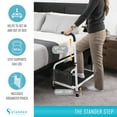 thumbnail image 5 of Stander Step Stool, Bed Step with Adjustable Hand Rails for Seniors and Elderly Adults, Extra Wide Heavy Duty Step Ladder, Stepping Stool with Grab Bars and Motion Activated Light, White, 5 of 7
