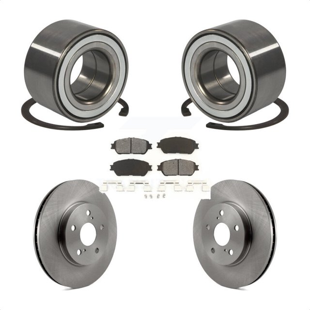 Transit Auto Front Wheel Bearing Disc Brake Rotors and Semi-Metallic Pads Kit for Car 2002-2003 Lexus ES300 KBB-102514