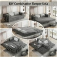 thumbnail image 6 of 80" Convertible Futon Bed with 2 Pillows, Modular 3-Seat Folding Floor Couch & King Size Bed Mattress, 6 of 8