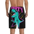 thumbnail image 3 of Gaeub Rex Dinosaur With Sunglasses Printed Men's Short Pajama Pants, Lightweight Lounge & Sleep Bottoms Keep You Cool - 3X-Large, 3 of 9