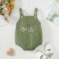thumbnail image 2 of Odeerbi Infant Boys Girls Clothes Corduroy Embroidered Rompers Summer Jumpsuits Baby Cute Suspender Bodysuit Sleeveless Short Crawling Onesie Green, 2 of 7