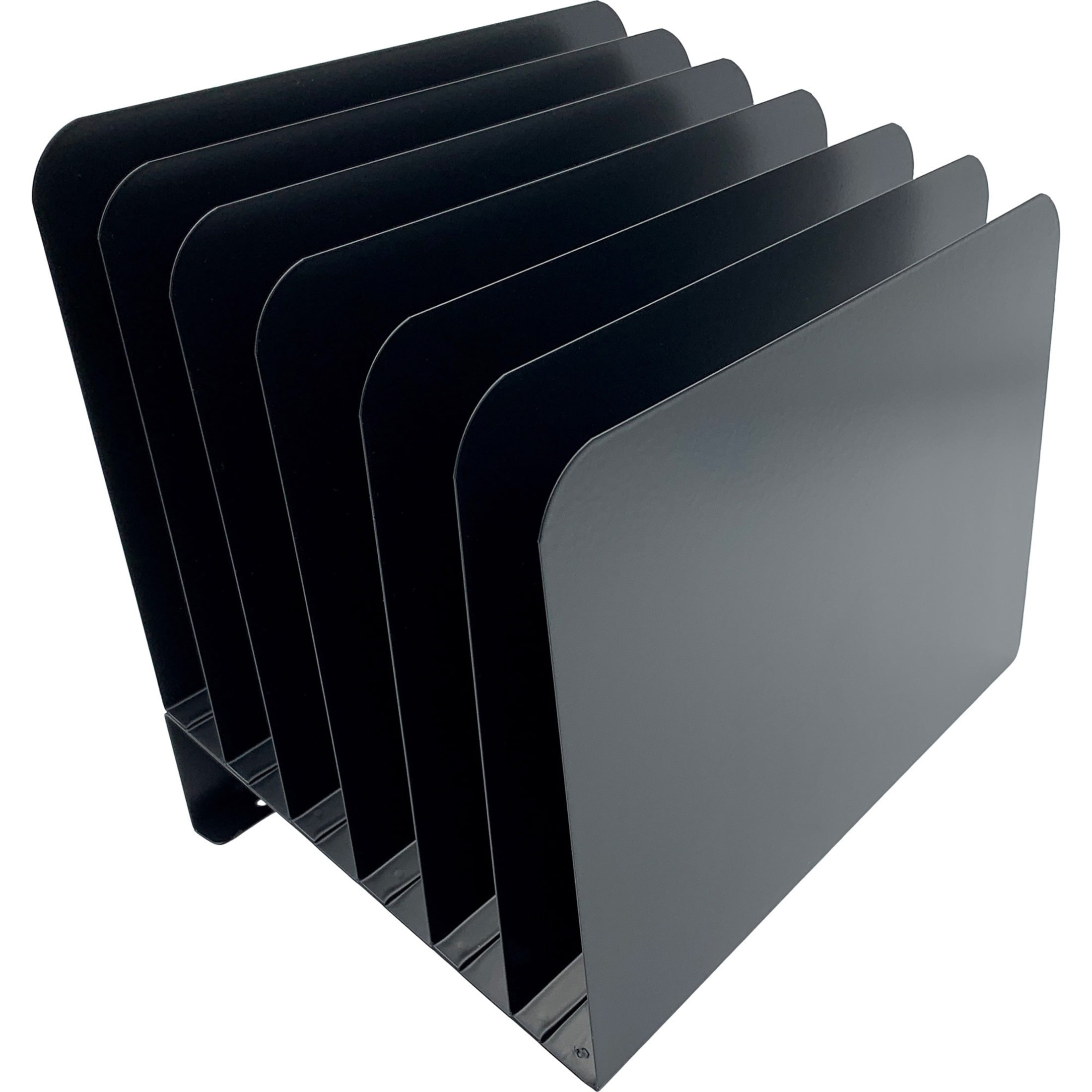 Huron Desktop File Organizer, Slant 8 Slot, Black Steel