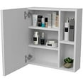 thumbnail image 2 of TuHome White Modern Engineered Wood Labelle 19" Mirror Medicine Cabinet, 2 of 2