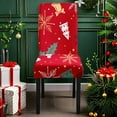 thumbnail image 3 of Gumesh Christmas Chair Covers Set of 6, Stretchable Spandex Slipcovers for Dining Room Chairs, Festive Holiday Party Decor, Washable Chair Protectors, Red/Green, 3 of 5