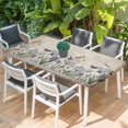thumbnail image 2 of Spring Flowers Table Cloths for 5 Foot Rectangle Tables, Vintage Floral Leaves Birds Pastoral Botanical Patio Waterproof Elastic Fitted Tablecloths, Washable Rectangular Table Cover for Camping, 2 of 8