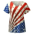 thumbnail image 4 of Conairie 4th of July Shirt Women Relaxed Fit V Neck Short Sleeve Patriotic T Shirt American Falg Print Holiday Commemorative Tops Sky Blue M, 4 of 4