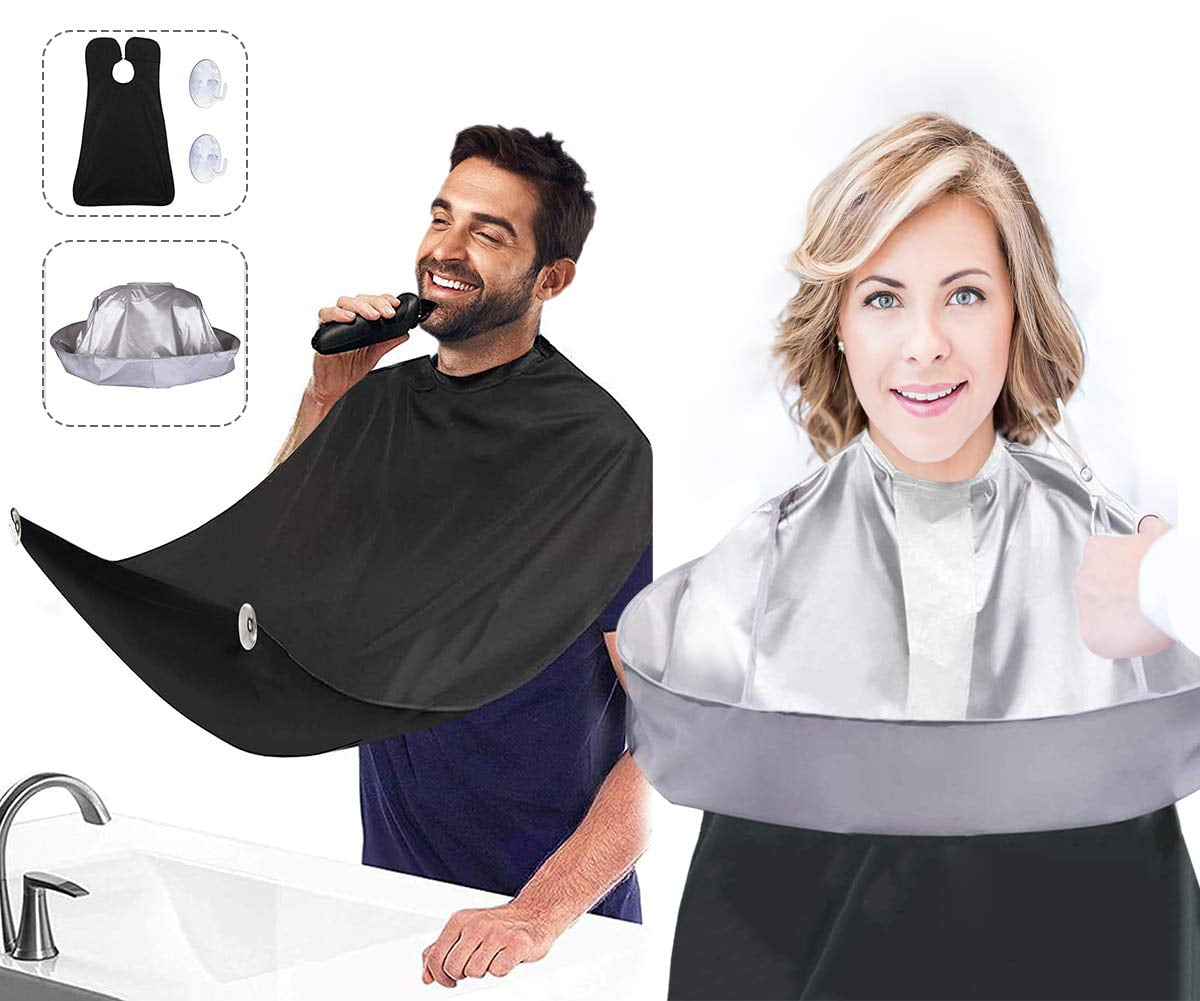 2Pcs Hair Cutting Cape and Beard Bib, Haircut Cape Hair Catcher for