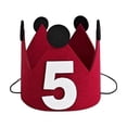 thumbnail image 2 of Birthday Party Hat Number 5, Red Felt Crown With Ears, Festive Decor For Celebrations, Party Favor For Teenagers S, Party Photo Prop, Adjustable Headband, 2 of 4