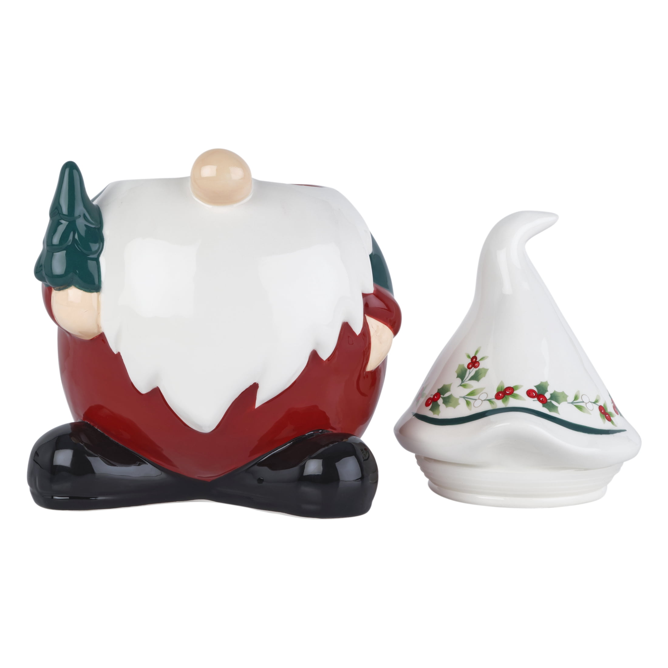 Pfaltzgraff Winterberry 10 in Dolomite Gnome Cookie Jar Canister