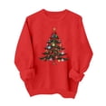 thumbnail image 5 of Wilark Girls Christmas Sweatshirts Size 3-14, Long Sleeve Pullover Crew Neck Fleece Warm Kids Festival Tops Red, 5 of 9