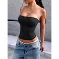 thumbnail image 5 of Womens Tube Tops Strapless Crop Tops Basic Backless Sleeveless Going Out 2026 Spring Summer Clothes Black XL, 5 of 7