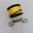 thumbnail image 2 of 15m Scuba Diving Aluminum Alloy Spool Finger Reel Compact High Visibility with Bolt Snap Hook Black, 2 of 9