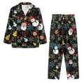 thumbnail image 3 of Renewold Colorful Snowflake Reindeer Pajama Tops Pants with Pockets 2 Pieces Durable Button Sleepwear Lounge Set Women Casual Christmas Long Sleeve Nightwear Size M, 3 of 6