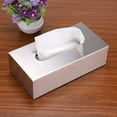 thumbnail image 3 of Cubierta rectangular para caja de pañuelos - Elegante cubierta facial de papel de acero inoxidable, moderno soporte de metal para caja de pañuelos para dormitorio/baño/tocador/encimera/tocador/so, 3 of 5