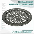 thumbnail image 3 of MEETWARM Outdoor 24" Lazy Susan Turntable for Table, All Weather Cast Aluminum Round Serving Plate Tabletop Rotating Tray with 1.9" Umbrella Hole, Silent & Smooth Spin, Dark Bronze, 3 of 8