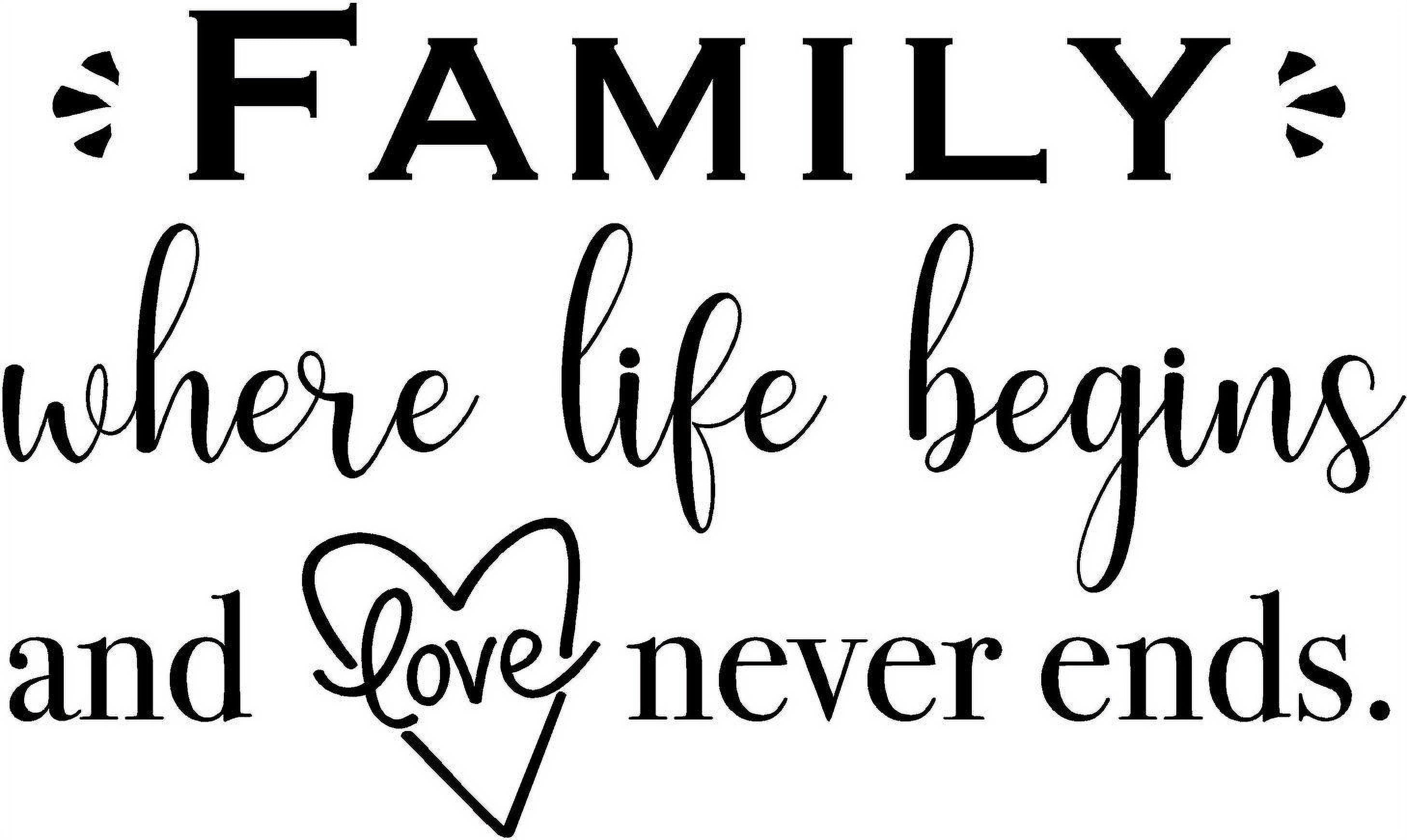 Adhesive Home Wall Art Lettering Quotes Decal Family Where Life Begins