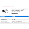 thumbnail image 2 of Mass Air Flow Sensor - Compatible with 2009 - 2013 INFINITI FX50 2010 2011 2012, 2 of 2