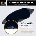 thumbnail image 3 of Friends of Meditation 100% Cotton Sleep Mask | Light Blocking Sleep Eye Mask, Comfortable & Soft, Night Eye Mask for Travel | 100% Blackout w Nose Wire & Adjustable Band (Black), 3 of 7