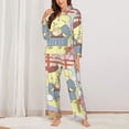 thumbnail image 3 of Lsque Sanrio Pattern Long Sleeve Pajama Set for Women - Soft 2-Piece Sleepwear and Loungewear Set with Pockets, Comfy Nightwear, 3 of 8