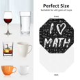 thumbnail image 6 of Fuzoiu I love Math Print Leather Coasters Set,Drink Coasters Set of 4,for Tabletop Protection, Durable PVC Coasters,Home Décor and Housewarming Gift-Octagon, 6 of 6
