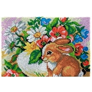 Rug Making Latch Hooking Kit | Rabbit Flowers (5 sizes available)