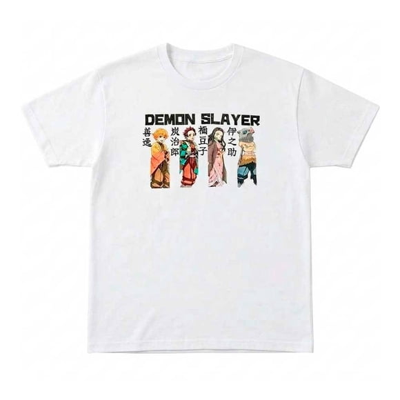 Playera Aniplex para Niño Estampado Demon Slayer Blanco Talla 14