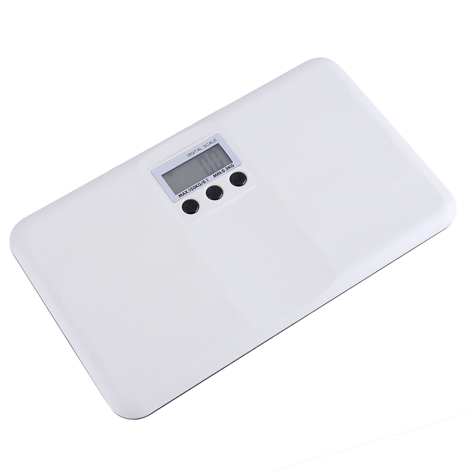 Xirurus LCD Digital Mini Body Weight Scale, Electronic Portable Pet and Baby Scale with On/Tare Function, Backlit Display, 330 lbs / 150 kg Capacity, Low Battery Alarm, White