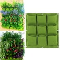 thumbnail image 7 of opvise Hanging Planting Bag Wall Mounted 9 Pockets Vertical Square Breathable Indoor Outdoor Hanging Strawberry Flower Wall Planter Gardening Supplies Black, 7 of 7