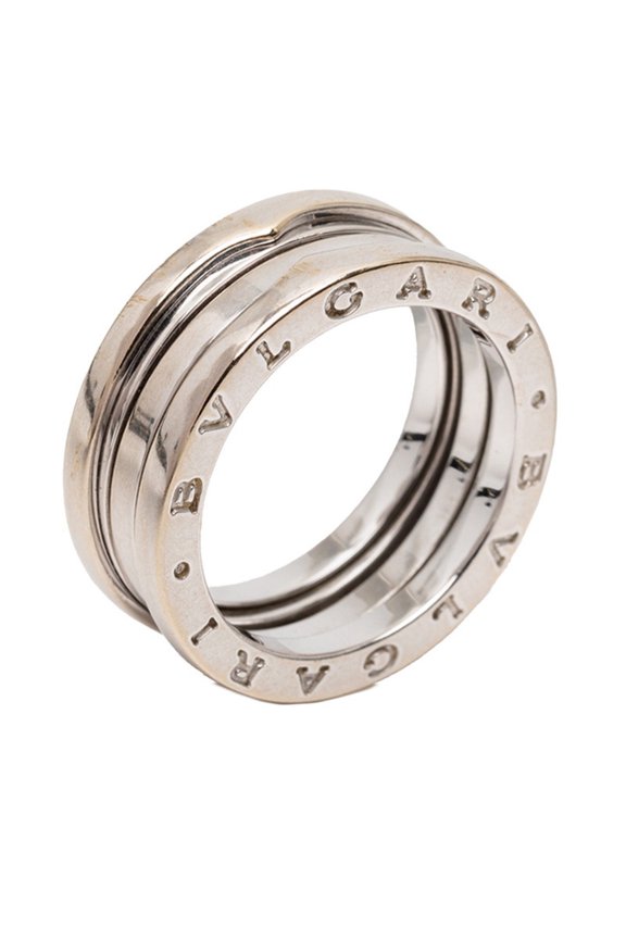 Pre-Owned BVLGARI B.zero1 3-Band Ring #58 18KWG White Gold Women's