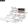 thumbnail image 5 of Euroco Full Size Daybed, Captain Bed with Blackboard,Cork Board,USB Charging for Kids Teens Bedroom,White, 5 of 13