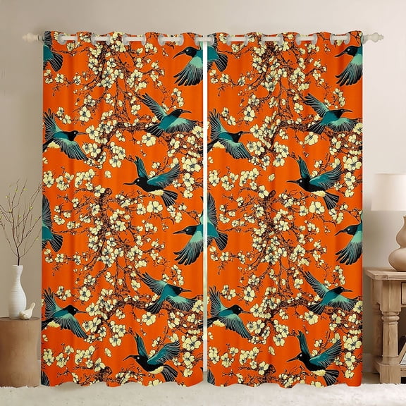 Castle Fairy Teens Adults Floral Birds Curtains Pack of 2 (42x84 Each),Retro Vintage Aesthetic Curtains Blackout,Chic Flowers Animal Bedroom Curtains,Luxury Bedroom Decor