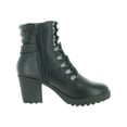 thumbnail image 2 of Mia Womens Annamaria Faux Leather Zip Up Combat & Lace-up Boots, 2 of 3