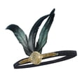 thumbnail image 2 of Diadema con de plumas negras 20 para de disfraces de cóctel, accesorios para el cabello, tamaño elástico, decoración de Colcomx Tocado de aleta, 2 of 6