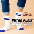 thumbnail image 4 of Forever Bambe Retro Mini Crew Socks for Women, Medium Cushioned Bottom Striped Sock,  (4-Pack), 4 of 7