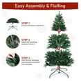 thumbnail image 5 of 4ft Artificial Christmas Tree with 643 Mixed PE & PVC Tips, Unlit Easy Assembly Hinged Spruce Xmas Tree for Indoor Outdoor, Green, 5 of 6