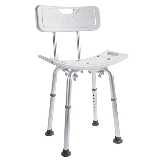 Adjustable Shower Chair for Elderly, 300LBS Capacity 6-Level Height Non-Slip Seat with Back