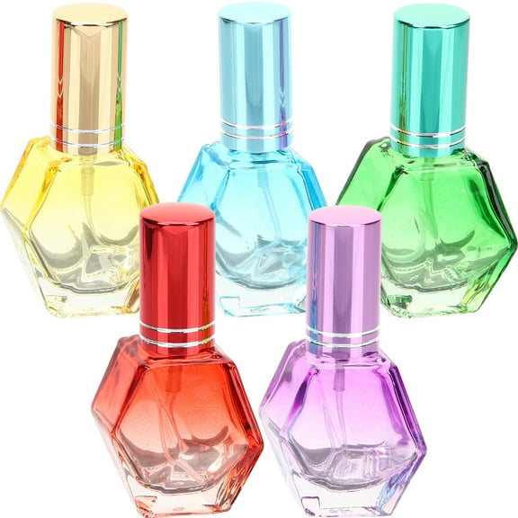 ifundom Refillable Portable Glass Perfume Bottles Set of 5 Assorted Colors Travel Size