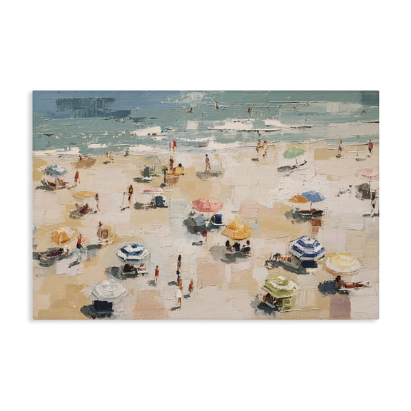 Stupell Industries Contemporary Summer Beachgoers Expression Canvas Art, 24 x 16, by Jacky Ngan