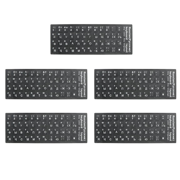5 Sheets Alphabet Keyboard Stickers Keyboard Update 18X6.5X0.5cm Black