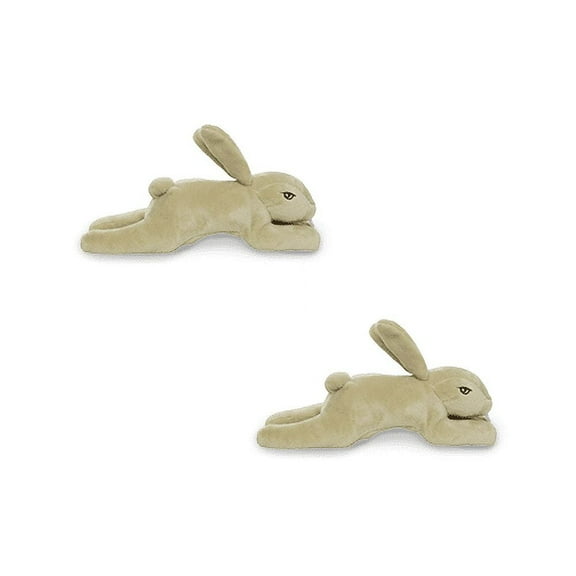 Mighty Jr Nature Rabbit Brown Durable Plush Squeaky Dog Toy, 2 pack