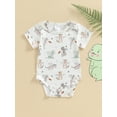 thumbnail image 3 of Musuos Baby Casual Romper, 0-18Months Short Sleeve Crew Neck Animal Print Summer Bodysuit Clothes for Girls Boys, 3 of 9