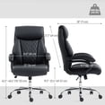 thumbnail image 2 of Black PU Leather Office Chair with Spring Cushion | Adjustable Height Computer Desk Chair for Home & Office - 48.4" High Back, 2 of 7
