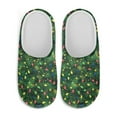 thumbnail image 2 of FUIALDOLG Christmas Tree Lights Print House Slippers for Women Men, Lightweight Fabric Casual Cotton Slide, Warm Closed Toe Home Shoes for Winter Indoor and Outdoor, Size 12-13, 2 of 7