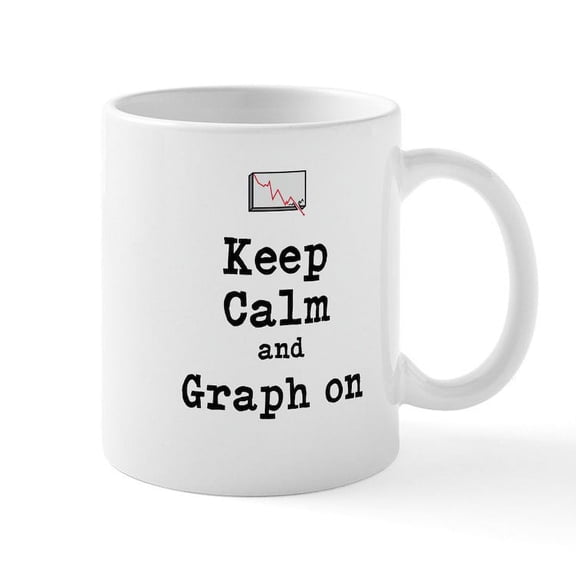 CafePress - Keep Calm And Graph On Mugs - 11 oz Ceramic Mug - Novelty Coffee Tea Cup