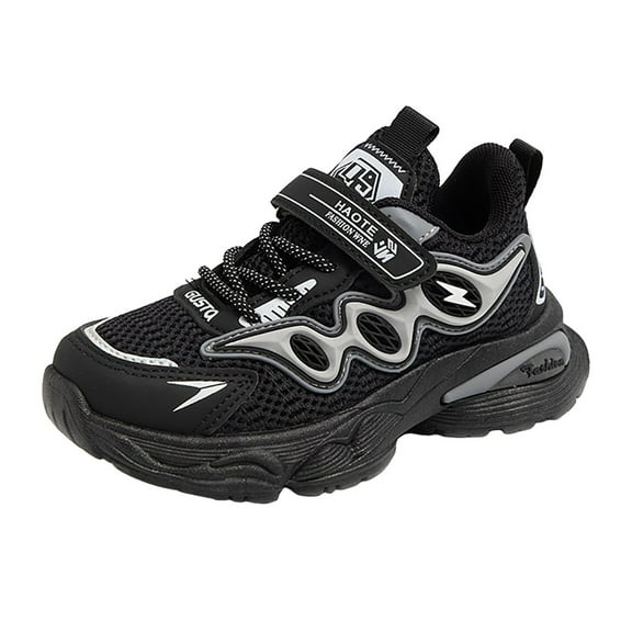 Entyinea Boys Sneakers Slip On Sneakers Soft and Durable Black for 2.5