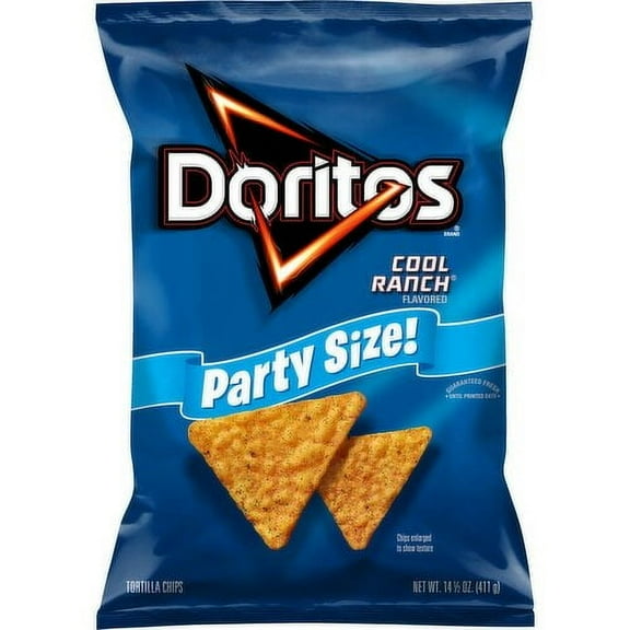 1x Doritos Tortilla Chips Cool Ranch Flavored Snack, Party Size, 14.5oz Bag