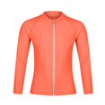 thumbnail image 1 of Girls Long Sleeve Rash Guard Swimwear, Zip Swim Shirt, Sun UPF 50+ (3, Orange Rash Guard), 1 of 2