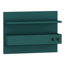 Ada Home Decor Furniture Hazel Petrol Blue Wall Coat Rack with Shelf