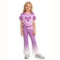 thumbnail image 2 of RMGVDSD Tween Girl Back to School Outfit Girls Flare Pants Sets Fashion Short Sleeve Tops And Bell Bottom Trousers Casual Summer Fall Clothing Set 13-14 Years, 2 of 7