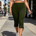 thumbnail image 5 of Maean Women's Capris Leggings Workout Athletic Elastic Waist Yoga Pant Casual Solid Color Pants, 5 of 7